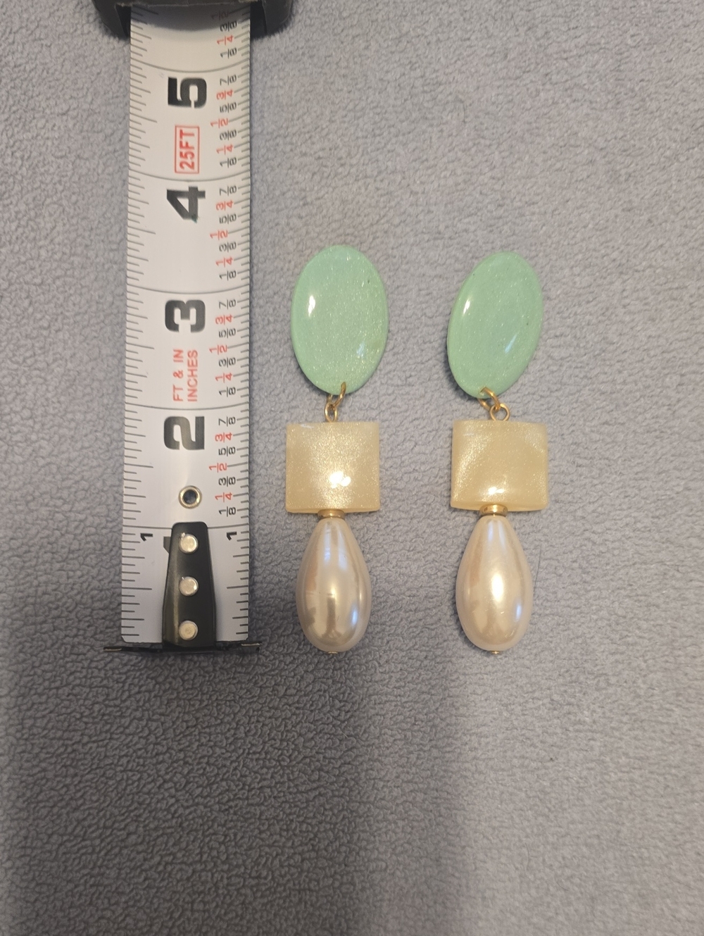 Aqua and Cream Drop Earrings - Fashion Jewelry
